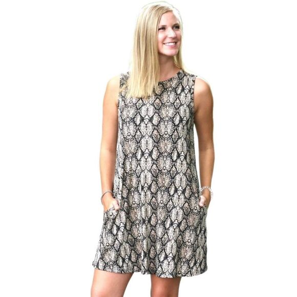 Sleeveless Lizard Shift Dress Sz XXL - Picture 1 of 4